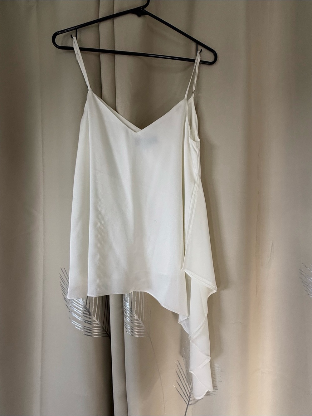 Lulu's Cream V-Neck Asymmetrical Draped Cami - Picture 1 of 10